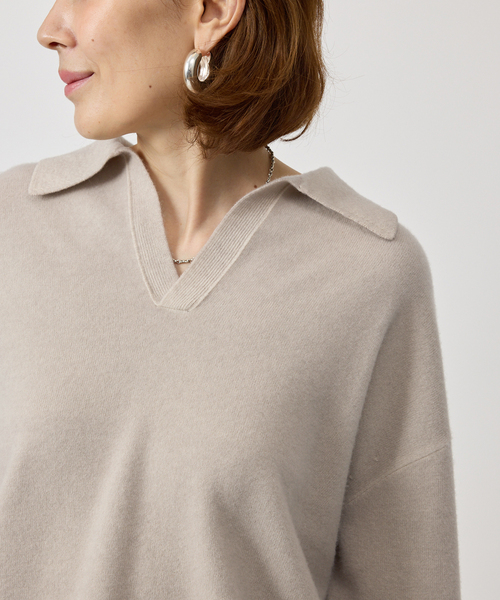 ATON(エイトン)の「ATON エイトン Vintage Knit Skipper Sweater KRAGGW0 807(ニット/セーター・レディース・ベージュ・SMALL)」の3枚目の写真