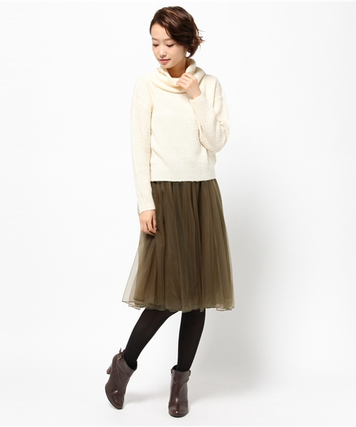 one after another NICE CLAUP（ワンアフターアナザーナイスクラップ）の「【ナイスクラップ】ニットセットワンピース（ワンピース・レディース・ブラック/グレー/オフホワイト・FREE）」の2枚目の写真