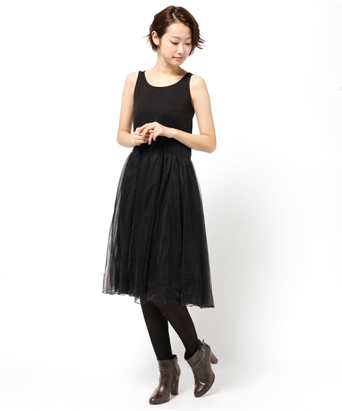 one after another NICE CLAUP（ワンアフターアナザーナイスクラップ）の「【ナイスクラップ】ニットセットワンピース（ワンピース・レディース・ブラック/グレー/オフホワイト・FREE）」の11枚目の写真