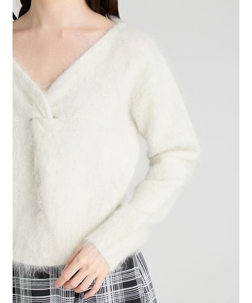 CELFORD（セルフォード）の「ツイストニットプルオーバー（ニット/セーター・レディース・アイボリー/グレー・F）」の9枚目の写真