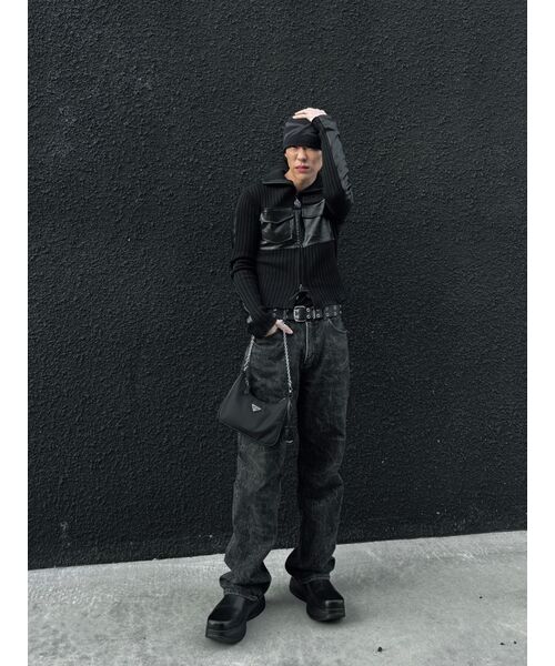 LECYTO（レシト）の「Fabric Mix Neck Zip Up_[Black]（その他アウター・メンズ・ブラック・ONE SIZE）」の9枚目の写真