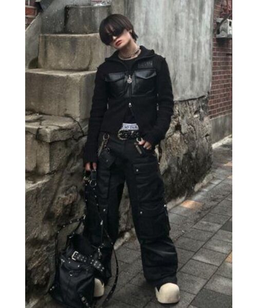 LECYTO（レシト）の「Fabric Mix Neck Zip Up_[Black]（その他アウター・メンズ・ブラック・ONE SIZE）」の10枚目の写真