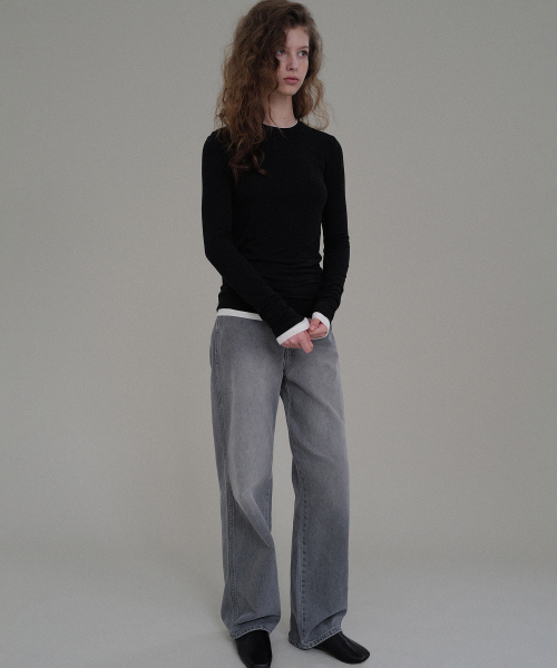 ANDNEEDS（アンドニーズ）の「Brush washed denim (gray)（その他パンツ・レディース・その他・LARGE）」の4枚目の写真