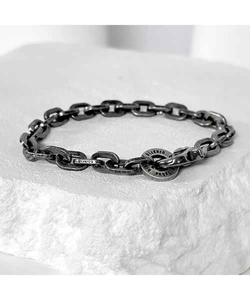 ss ラウンドチェーンリンクブレスレット_ダークシルバー 5.5mm