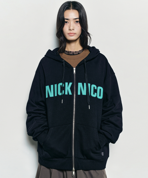 NICK&NICOLE(ニックアンドニコール)の「NICOLE PATCH WARM HOOD ZIP UP_BLACK(パーカー・レディース・その他・MEDIUM/LARGE)」の1枚目の写真
