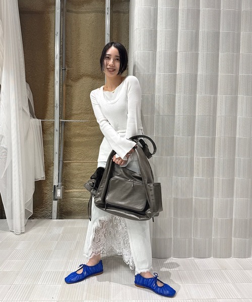 Ameri（アメリ）の「MESH RIBBON FLAT SHOES（パンプス・レディース・ブラウン/グレー/ブルー・SMALL/MEDIUM/LARGE）」の12枚目の写真