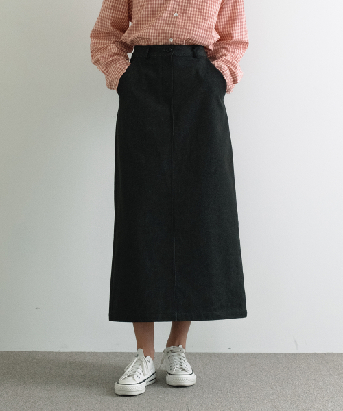 LAMINEZ(ラミネズ)の「ストレートマキシスカート - ブラックデニム(スカート・レディース・その他・MEDIUM/SMALL)」の1枚目の写真