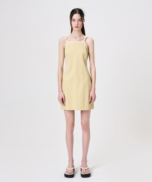 ETMON(エトモン)の「Slip Floral Jacquard Mini Dress, Yellow(ワンピース・レディース・その他・MEDIUM/SMALL)」の3枚目の写真