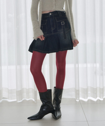 LOW DENIM MIDI SKIRT [INDIGO BLUE]
