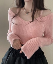 予約商品】ニット/セーター（ピンク/桃色系・オフショルダー