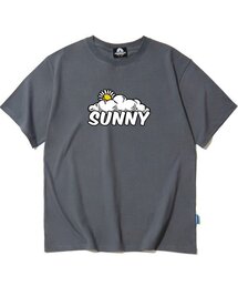 サニー&クラウドグラフィックTシャツ - グレー