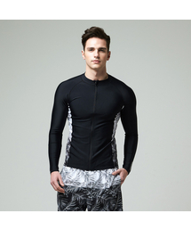 BASIC ELLE（ベーシックエル）の「メンズ 配色ジップアップラッシュガード BEM-S931K（ラッシュガード）」