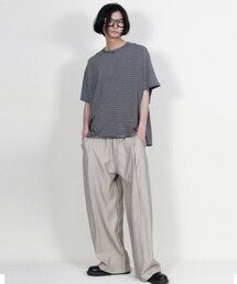 DEMARC（ドゥマーク）の「ストライプワイドツーピンタックパンツベージュ（その他パンツ）」