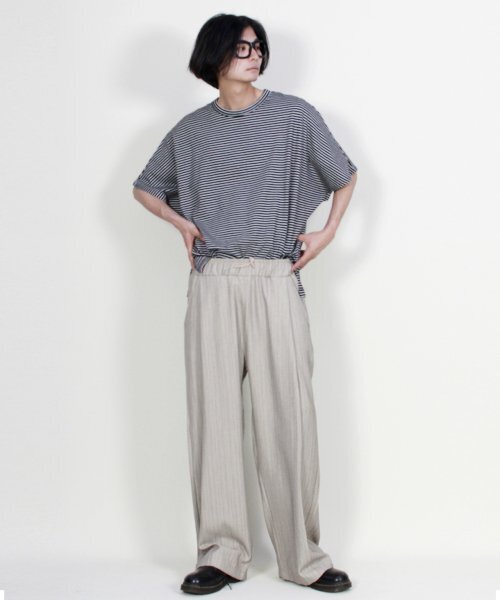 DEMARC(ドゥマーク)の「ストライプワイドツーピンタックパンツベージュ(その他パンツ・メンズ・その他・MEDIUM/LARGE)」の7枚目の写真