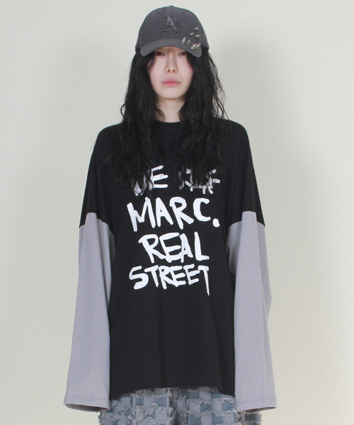 DEMARC(ドゥマーク)の「オーバーサイズリアルストリートテキスト長袖Tシャツブラック(Tシャツ/カットソー・レディース・その他・MEDIUM/LARGE)」の4枚目の写真