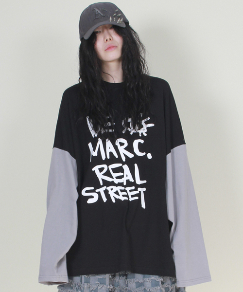 DEMARC(ドゥマーク)の「オーバーサイズリアルストリートテキスト長袖Tシャツブラック(Tシャツ/カットソー・レディース・その他・MEDIUM/LARGE)」の5枚目の写真