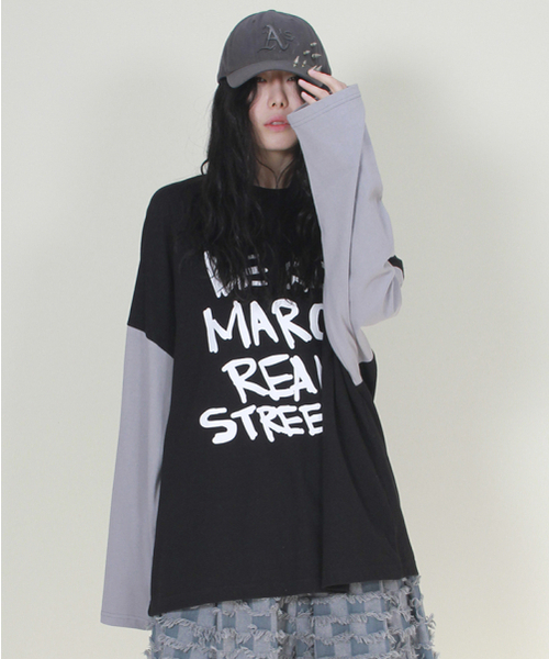 DEMARC(ドゥマーク)の「オーバーサイズリアルストリートテキスト長袖Tシャツブラック(Tシャツ/カットソー・レディース・その他・MEDIUM/LARGE)」の6枚目の写真