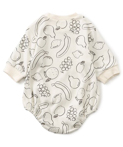 Ampersand(アンパサンド)の「フルーツ柄ボディスーツ(ロンパース・キッズ・ミント/アイボリー・70/60/80)」の4枚目の写真