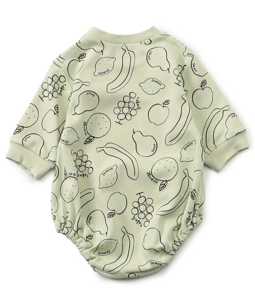 Ampersand(アンパサンド)の「フルーツ柄ボディスーツ(ロンパース・キッズ・ミント/アイボリー・70/60/80)」の5枚目の写真