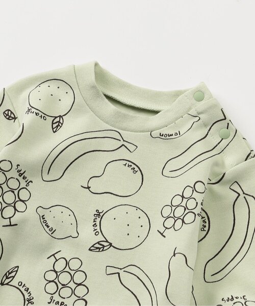 Ampersand(アンパサンド)の「フルーツ柄ボディスーツ(ロンパース・キッズ・ミント/アイボリー・70/60/80)」の6枚目の写真