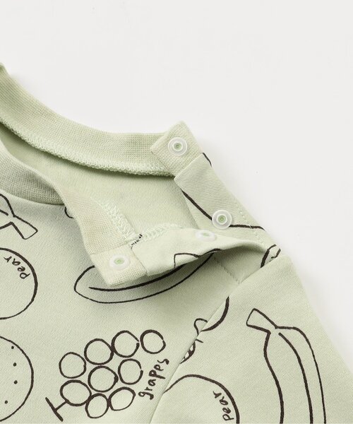 Ampersand(アンパサンド)の「フルーツ柄ボディスーツ(ロンパース・キッズ・ミント/アイボリー・70/60/80)」の7枚目の写真