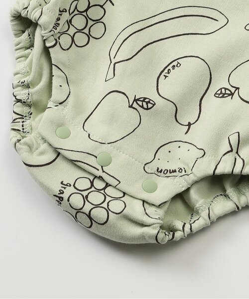 Ampersand(アンパサンド)の「フルーツ柄ボディスーツ(ロンパース・キッズ・ミント/アイボリー・70/60/80)」の9枚目の写真