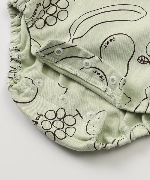 Ampersand(アンパサンド)の「フルーツ柄ボディスーツ(ロンパース・キッズ・ミント/アイボリー・70/60/80)」の10枚目の写真