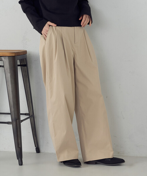 COMME CA ISM(コムサイズム)の「ソフトカービーワイドパンツ(その他パンツ・レディース・チャコール/ベージュ・SMALL/MEDIUM/LARGE/X-LARGE)」の16枚目の写真