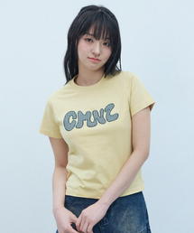 COMONINOZ（コモニノズ）の「WアップリケTシャツ[イエロー]（Tシャツ/カットソー）」