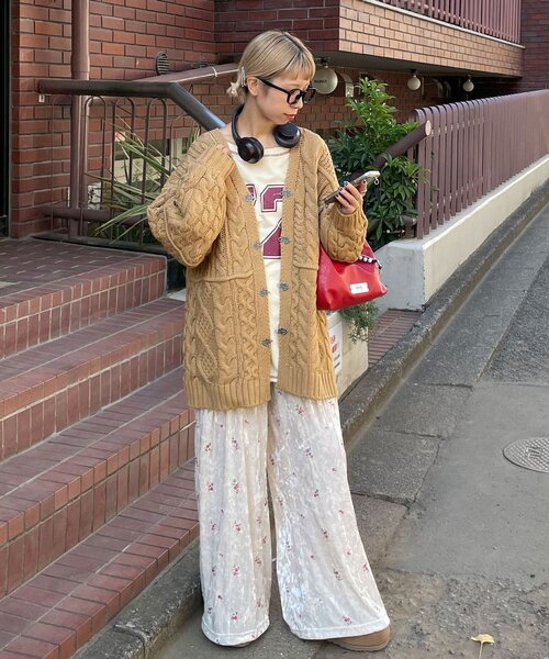 パッチワークチロリアンケーブルカーディガン（カーディガン/ボレロ