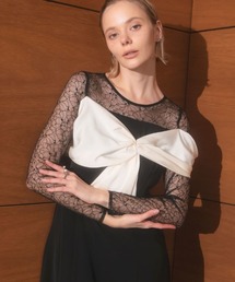 【ANDRESD】big ribbon dress 結婚式 パーティードレス オケージョンドレス お呼ばれ 二次会 成人式 同窓会