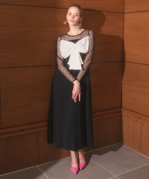 DONOBAN(ドノバン)の「【ANDRESD】big ribbon dress 結婚式 パーティードレス オケージョンドレス お呼ばれ 二次会 成人式 同窓会(ドレス・レディース・ブラック/ブルー・M/S/L)」の9枚目の写真
