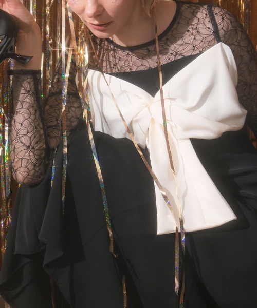 DONOBAN(ドノバン)の「【ANDRESD】big ribbon dress 結婚式 パーティードレス オケージョンドレス お呼ばれ 二次会 成人式 同窓会(ドレス・レディース・ブラック/ブルー・M/S/L)」の18枚目の写真