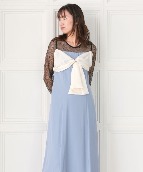 DONOBAN(ドノバン)の「【ANDRESD】big ribbon dress 結婚式 パーティードレス オケージョンドレス お呼ばれ 二次会 成人式 同窓会(ドレス・レディース・ブラック/ブルー・M/S/L)」の21枚目の写真