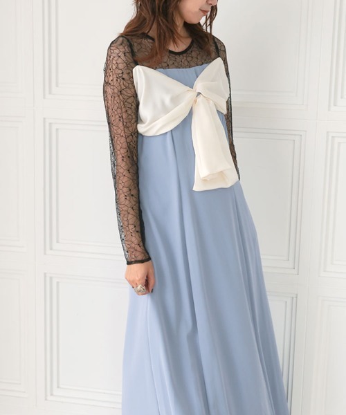 DONOBAN(ドノバン)の「【ANDRESD】big ribbon dress 結婚式 パーティードレス オケージョンドレス お呼ばれ 二次会 成人式 同窓会(ドレス・レディース・ブラック/ブルー・M/S/L)」の22枚目の写真