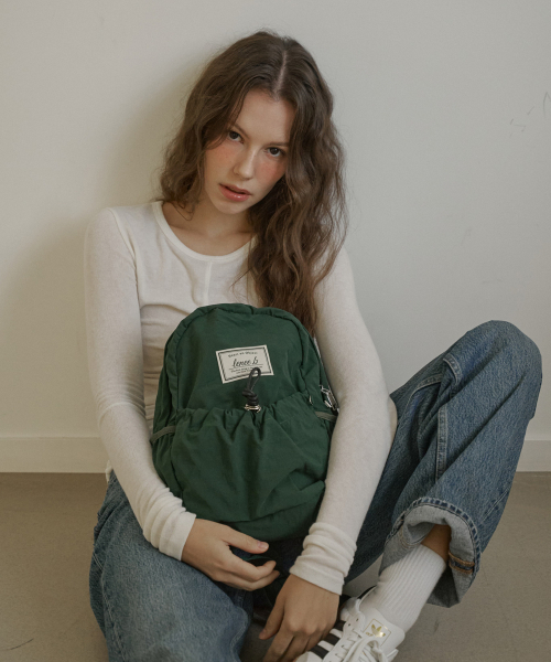 LENEE B(レニービー)の「ミニストリングバックパックディープグリーン(バックパック/リュック・レディース・その他・FREE)」の1枚目の写真