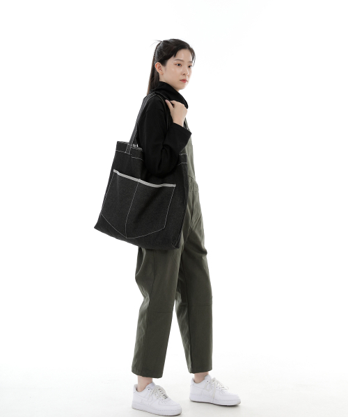 SAINTCREW（セントクルー）の「ペンタゴンポケットビッグサイズエコバッグPP-108ブラックデニムWHS（エコバッグ/サブバッグ・レディース・その他・フリー）」の5枚目の写真