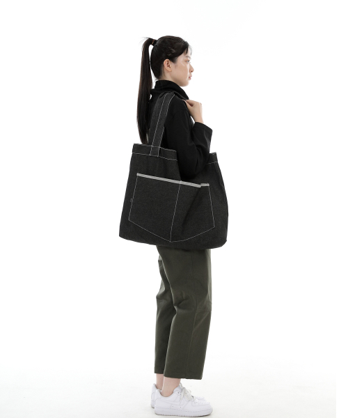 SAINTCREW（セントクルー）の「ペンタゴンポケットビッグサイズエコバッグPP-108ブラックデニムWHS（エコバッグ/サブバッグ・レディース・その他・フリー）」の6枚目の写真