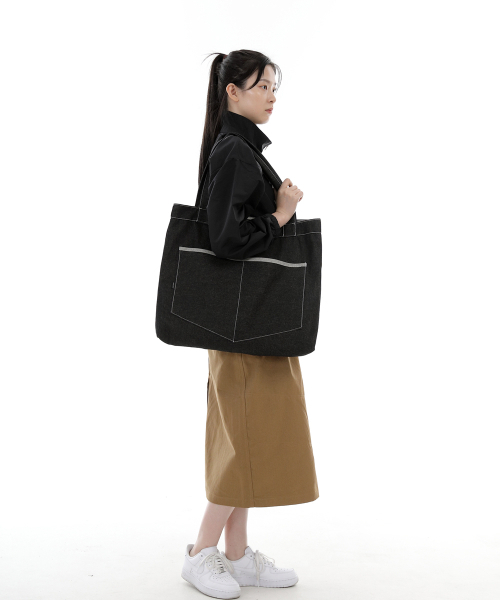 SAINTCREW（セントクルー）の「ペンタゴンポケットビッグサイズエコバッグPP-108ブラックデニムWHS（エコバッグ/サブバッグ・レディース・その他・フリー）」の8枚目の写真