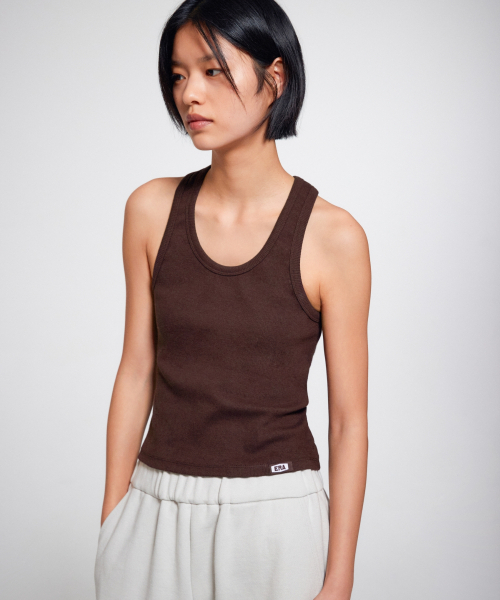 ERA(エラ)の「ウィメンズ ERA ヘビー ノースリーブ - ブラウン(Tシャツ/カットソー・レディース・その他・SMALL/MEDIUM)」の1枚目の写真