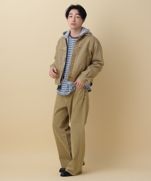 RAGEBLUE(レイジブルー)の「12OZデニム/トラッカージャケット【セットアップ対応】(デニムジャケット・メンズ・ライトブルー/ブラック/ネイビー/ベージュ・LARGE/MEDIUM)」の12枚目の写真