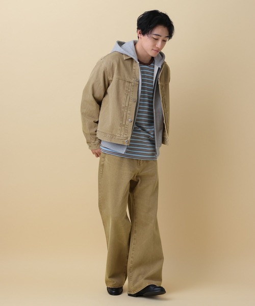 RAGEBLUE(レイジブルー)の「12OZデニム/トラッカージャケット【セットアップ対応】(デニムジャケット・メンズ・ライトブルー/ブラック/ネイビー/ベージュ・LARGE/MEDIUM)」の13枚目の写真