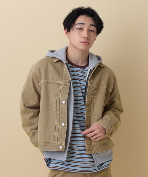 RAGEBLUE(レイジブルー)の「12OZデニム/トラッカージャケット【セットアップ対応】(デニムジャケット・メンズ・ライトブルー/ブラック/ネイビー/ベージュ・LARGE/MEDIUM)」の14枚目の写真