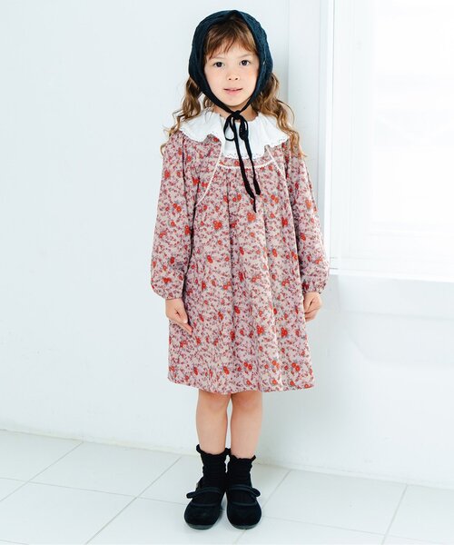 Boribon（ボリボン）の「プチフルールドレス（ワンピース・キッズ・レッド/ブルー・120/110/100/90/80）」の3枚目の写真