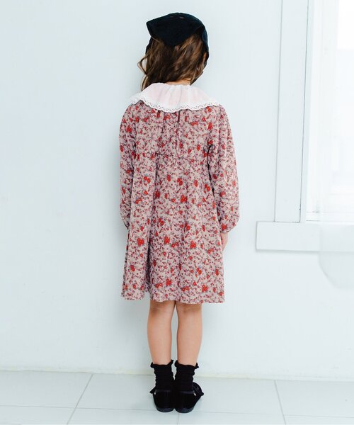 Boribon（ボリボン）の「プチフルールドレス（ワンピース・キッズ・レッド/ブルー・120/110/100/90/80）」の4枚目の写真