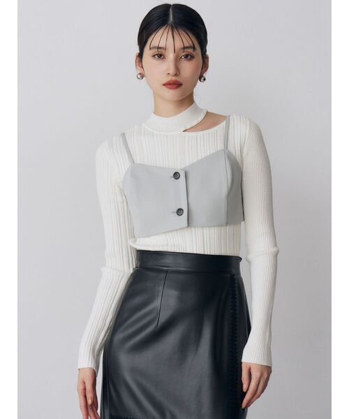 MURUA(ムルーア)の「【セットアップ対応】2wayイレヘムビスチェ(その他トップス・レディース・ベージュ/ミント/グレー/ブラック・FREE)」の9枚目の写真