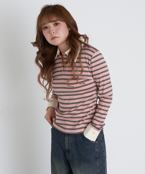 RAY CASSIN（レイカズン）の「マルチボーダー胸刺繍コンパクトポロ（Tシャツ/カットソー・レディース・ホワイト系その他2/ブラウン系その他2/グレー系その他2/ネイビー・FREE）」の22枚目の写真