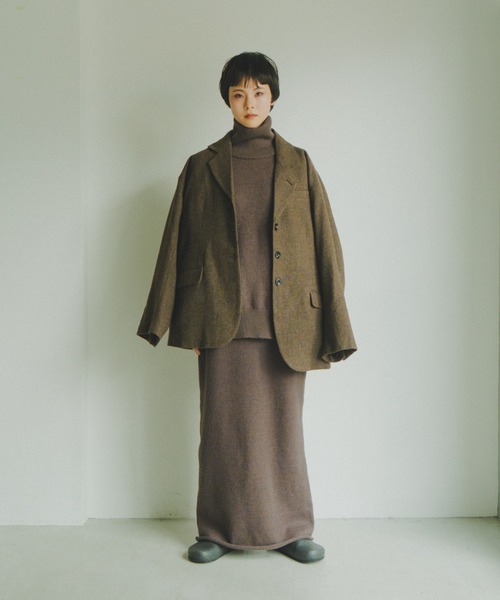 lit（リット）の「Long Knit Tight Skirt（スカート・レディース・ダークブラウン/ブラック・FREE）」の7枚目の写真