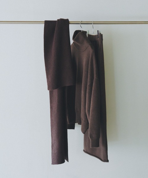 lit（リット）の「Long Knit Tight Skirt（スカート・レディース・ダークブラウン/ブラック・FREE）」の8枚目の写真