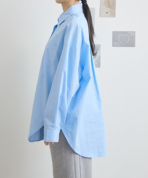 RU.TI.LE(ルチル)の「【RU.TI.LE】バイカラーカフスオーバーシャツ(シャツ/ブラウス・レディース・ブルー/ホワイト・MEDIUM)」の17枚目の写真